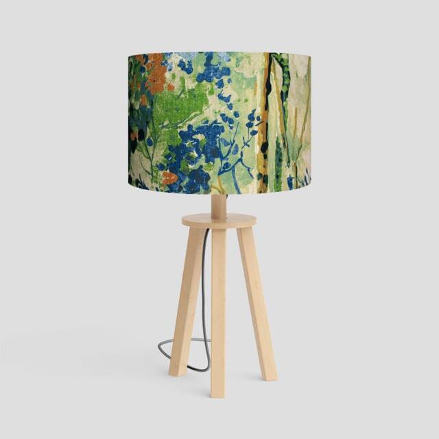 Sliver Birch Sapphire Lampshade Handmade Cotton Shade
