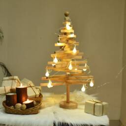 Handmade Wooden Christmas Tree Modern Spiral Design - 2-3 Feet - thumbnail 2