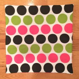 Polka Dot Pillow Cover, Decorative Pillow Cover, Colorful Throw Pink 16x16 Cover - thumbnail 3