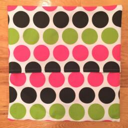 Polka Dot Pillow Cover, Decorative Pillow Cover, Colorful Throw Pink 16x16 Cover - thumbnail 4
