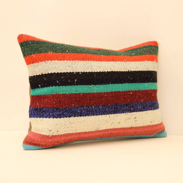 Throw Kilim Lumbar Pillow Cover 14x20 Hand Made Cushion Decorative Armchair Farmhouse Casehome Design 4Bef-99 - image 1