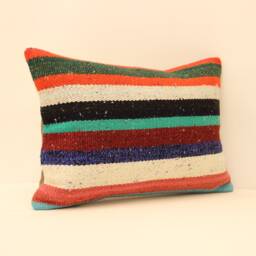 Throw Kilim Lumbar Pillow Cover 14x20 Hand Made Cushion Decorative Armchair Farmhouse Casehome Design 4Bef-99 - thumbnail 1