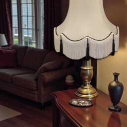 Traditional Cream Fabric Lampshade Handmade For Table & Floor Standard Lamp Bases, Wall Light Fixtures, Ceiling Fittings - thumbnail 2