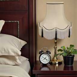 Traditional Cream Fabric Lampshade Handmade For Table & Floor Standard Lamp Bases, Wall Light Fixtures, Ceiling Fittings - thumbnail 3