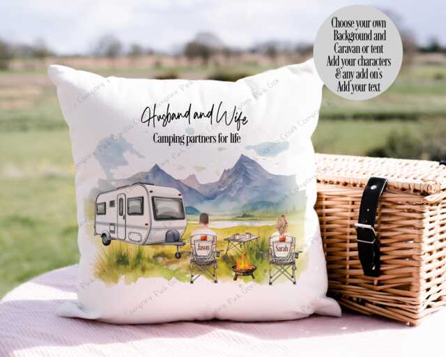 Caravan Cushion, Camper Gift, Owner Sign, Home Is Where You Park It, Our Happy Place - image 1