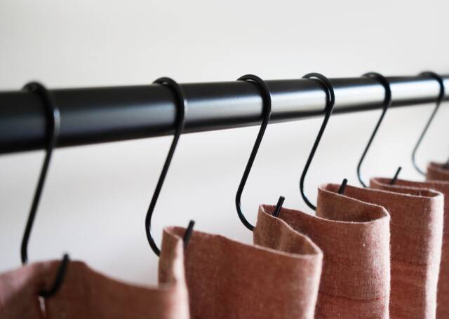 Black Minimalistic Curtain Rod Hooks - 12Pk, Stainless Steel, Metal, S Hook, Rings, Jean Purse, Bag, Closet Hanger - image 1