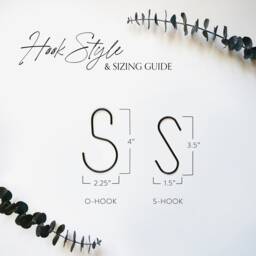 Black Minimalistic Curtain Rod Hooks - 12Pk, Stainless Steel, Metal, S Hook, Rings, Jean Purse, Bag, Closet Hanger - thumbnail 3