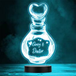 Love Potion Elixir Valentine's Day Personalised Gift Colour Changing Night Light - thumbnail 1