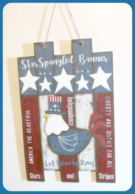 star Spangled Banner Rooster Wall Plaque, Usa, Patriotic, Door Decor - image 1