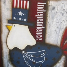 star Spangled Banner Rooster Wall Plaque, Usa, Patriotic, Door Decor - thumbnail 3
