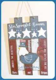 star Spangled Banner Rooster Wall Plaque, Usa, Patriotic, Door Decor - thumbnail 1
