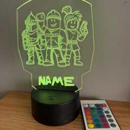 Personalised Roblox Night Light, Children's Light, Game Room, Boys Night Led Boy Girls Birthday Active - thumbnail 4