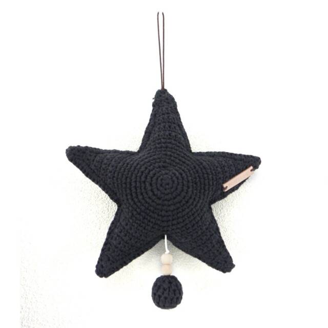 Crochet Star Music Box Mobile Handmade Nursery Decor - image 1