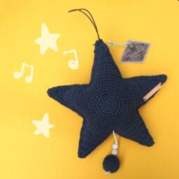 Crochet Star Music Box Mobile Handmade Nursery Decor - thumbnail 2