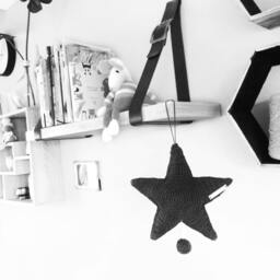Crochet Star Music Box Mobile Handmade Nursery Decor - thumbnail 3