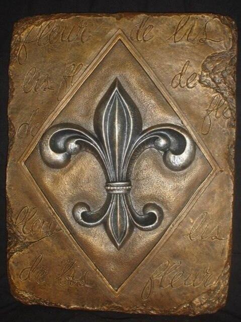 Fleur De Lis Wall Plaque French Art Home Decor 23037 - image 1