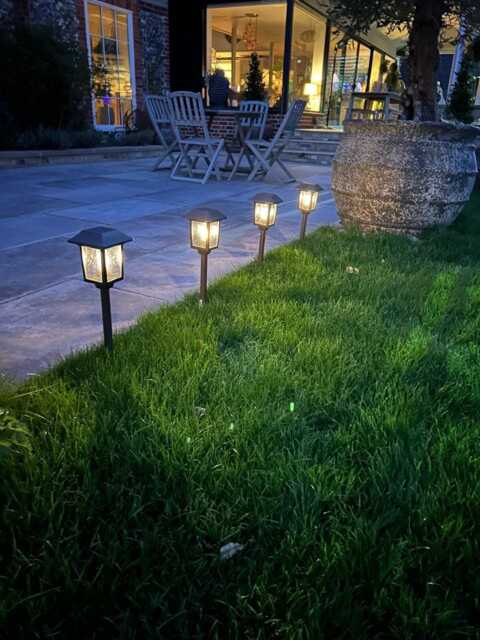 Solar Filament Light With Ground Spike Bronze Effect Garden Decor Decoration - image 1