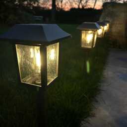 Solar Filament Light With Ground Spike Bronze Effect Garden Decor Decoration - thumbnail 3
