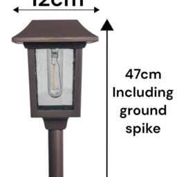 Solar Filament Light With Ground Spike Bronze Effect Garden Decor Decoration - thumbnail 2