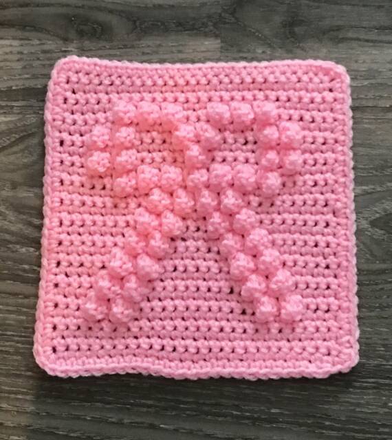 Bow Square Crochet Pattern - Baby Blanket Squares Washcloth Facecloth - image 1