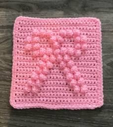 Bow Square Crochet Pattern - Baby Blanket Squares Washcloth Facecloth - thumbnail 1