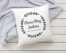 Personalised New Baby/Christening Cushion - Baby Gift Keepsake Christening -Christening - thumbnail 1