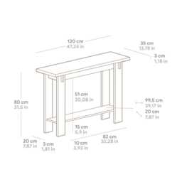 Solid Wood Entryway Console Table Perfect For The Hallway - Tagomago - thumbnail 4