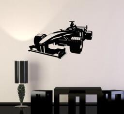 Wall Vinyl Decal Car Racing Formula Race Garage Man Cave Decor Cool Auto Body Shop Kid's Room - #1030Di - thumbnail 1