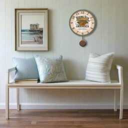 Handcrafted Orange Fruit Clock With Pendulum - thumbnail 2