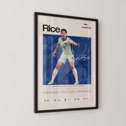 Declan Rice England Midfield Poster, Football Wall Art, Soccer Print, Stats Gift - thumbnail 2