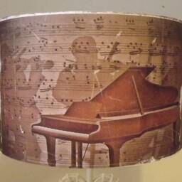 Jazz Band Piano Lampshade Vintage Music Room Decor - thumbnail 2