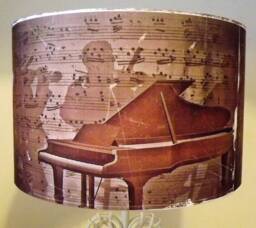 Jazz Band Piano Lampshade Vintage Music Room Decor - thumbnail 1