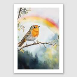 Forever Remembered Robin Memorial Print Rainbow Sympathy Gift - thumbnail 2