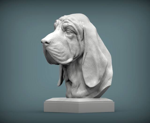 3D Printed Bloodhound Bust Pet Memorial Dog Figurine - image 1