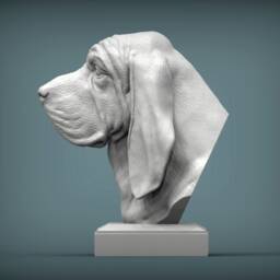 3D Printed Bloodhound Bust Pet Memorial Dog Figurine - thumbnail 2