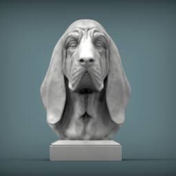 3D Printed Bloodhound Bust Pet Memorial Dog Figurine - thumbnail 3