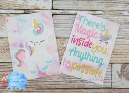 Unicorn Light Fill Applique & Wording Bundle Storybook Pillow Designs - 5x7 Design Includes 2 Digital Designs Magical