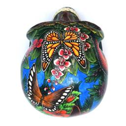 Hand Made Resin Skull, Hand Painted, Skull Art, Homeware, Local Bali Scenes, Butterflies - thumbnail 4