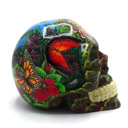 Hand Made Resin Skull, Hand Painted, Skull Art, Homeware, Local Bali Scenes, Butterflies - thumbnail 3
