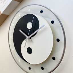 Yin Yang Glass Wall Clock Feng Shui Spiritual Decor - thumbnail 3