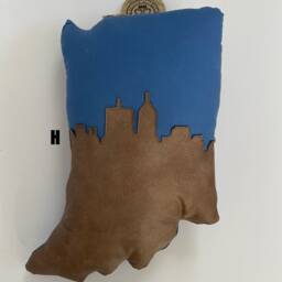 Indiana Decor // Indianapolis Skyline Silhouette Pillow State Shaped Gift - thumbnail 4
