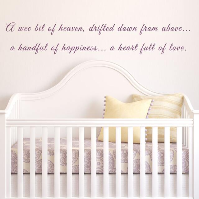 A Wee Bit Of Heaven Drifted Down From Above Baby Nursery Wall Decal - Vinyl Quote Saying Lettering Girl Boy 072 - image 1