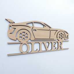 Racing Car Personalised Name Wall Decoration - Theme Children's Wooden Art Accessory Bedroom Decor Sports Race Speed - thumbnail 3