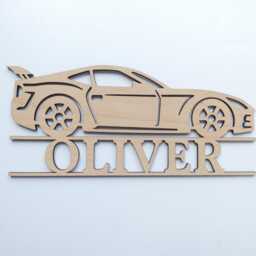 Racing Car Personalised Name Wall Decoration - Theme Children's Wooden Art Accessory Bedroom Decor Sports Race Speed - thumbnail 2
