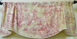 Portfolio Lutece Sundried Aka Kravet Scenic Window Valance Corded Lined Rod Pocket Scalloped French Country Made To Order - thumbnail 1