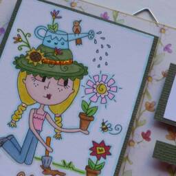 I'm in The Garden - Pretty Handmade Girly Wall Decor Plaque Sign With Adorable Gardener - thumbnail 3