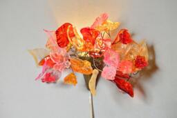 Floral Bouquet Wall Sconce Resin Flowers & Leaves, Romantic Lighting - thumbnail 1