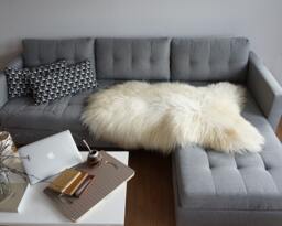 "Giant Sheepskin Xxl White Throw Genuine Leather Sheep Skin 50 ""X 30" - thumbnail 1