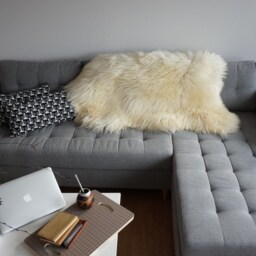"Giant Sheepskin Xxl White Throw Genuine Leather Sheep Skin 50 ""X 30" - thumbnail 3