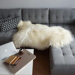 "Giant Sheepskin Xxl White Throw Genuine Leather Sheep Skin 50 ""X 30" - thumbnail 2